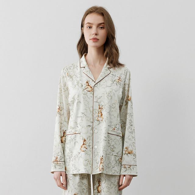 11852444.嫚熙兔子迷踪月子服春秋产后孕妇纯棉睡衣哺乳怀孕期产妇女家居服