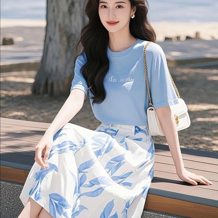 13762561.诗茉琳夏季清冷松弛感穿搭一整套高级感小香风半身裙两件套装女2026新款