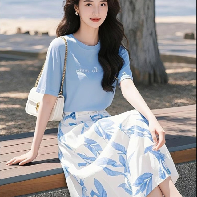 13762561.诗茉琳夏季清冷松弛感穿搭一整套高级感小香风半身裙两件套装女2026新款