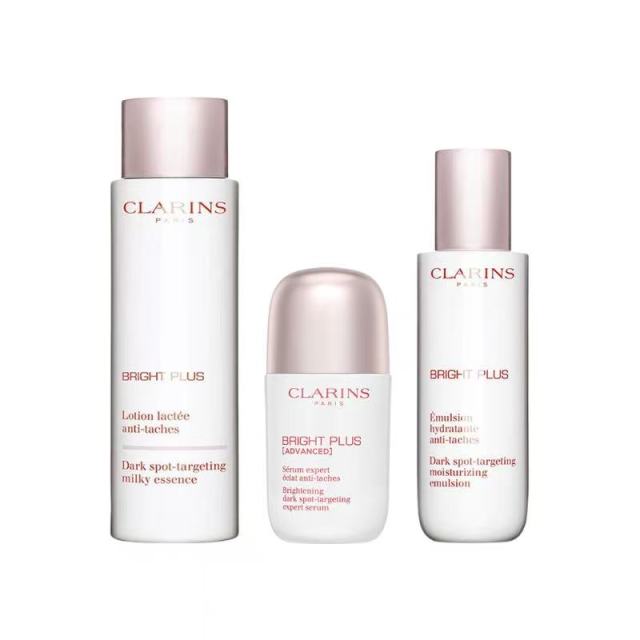 12814536.娇韵诗/Clarins美白三件套(滋润水200ml+乳液75ml+小瓷瓶精华50ml)(义乌仓)有效期:27年6月