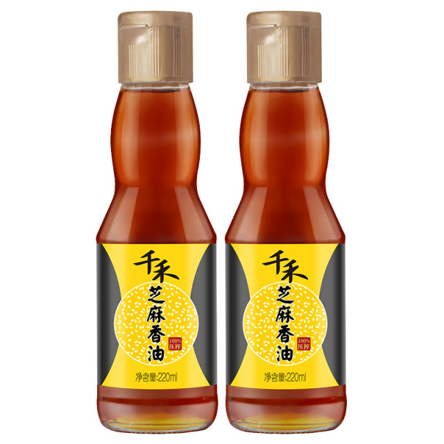 12697754.【压榨出油】【香味浓厚】千禾芝麻香油220ml*2瓶