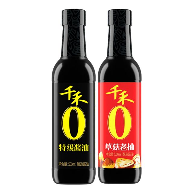 12697764.千禾生抽老抽酱油组合家用500ml两瓶装
