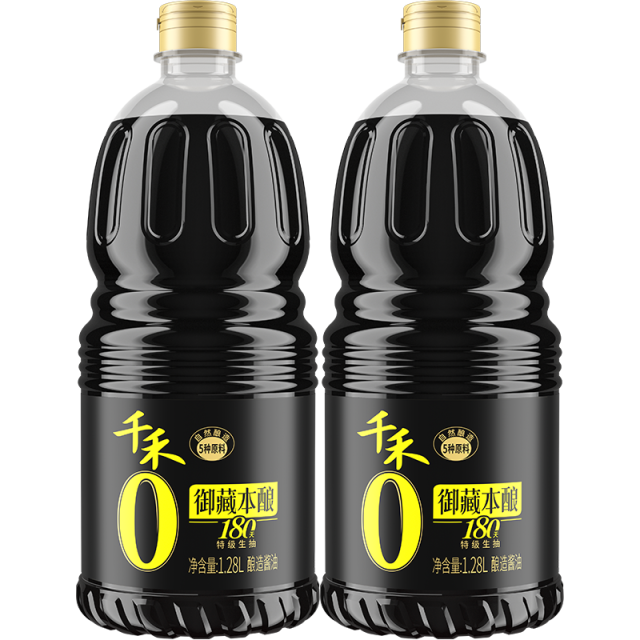 12697718.【特级生抽】千禾御藏180天1.53kg*2瓶零添加酱油家用组合