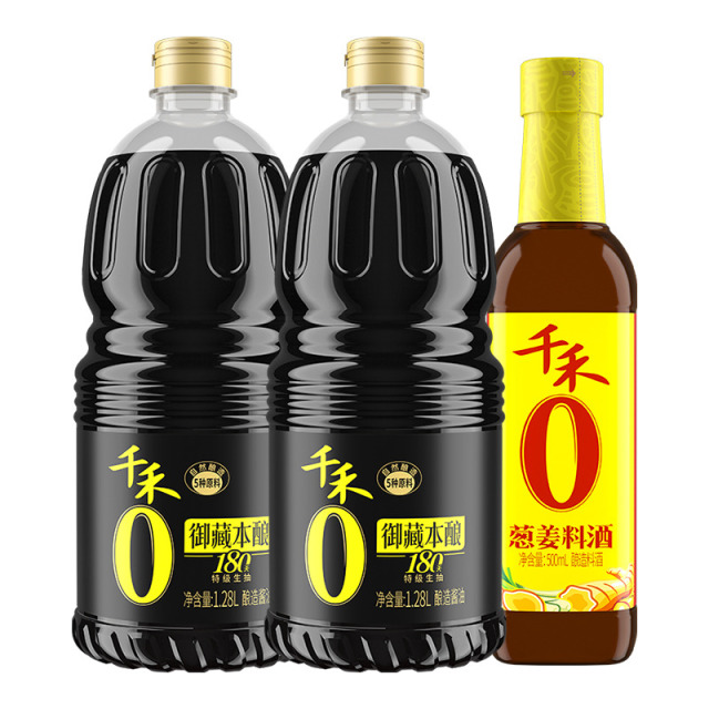 12697763.千禾御藏180天生抽1.28L*2+零添加葱姜料酒500ml