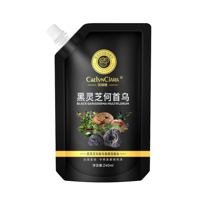 12745191.黑灵芝何首乌洗发水240ml/袋乌发滋养防断何首乌洗发露