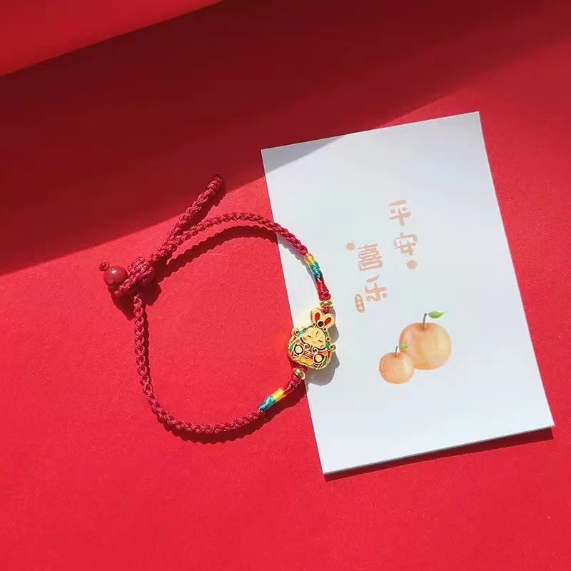 13657289.【香港黄金珠宝有限公司】年中福利款 新中式国潮兔爷儿编织红绳(手脚)均可带