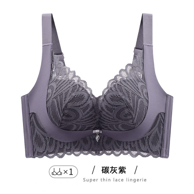 12106837.【旗舰店同款超级爆款】婷美无痕聚拢小胸显大上托防下垂收副乳无钢圈蕾丝文胸