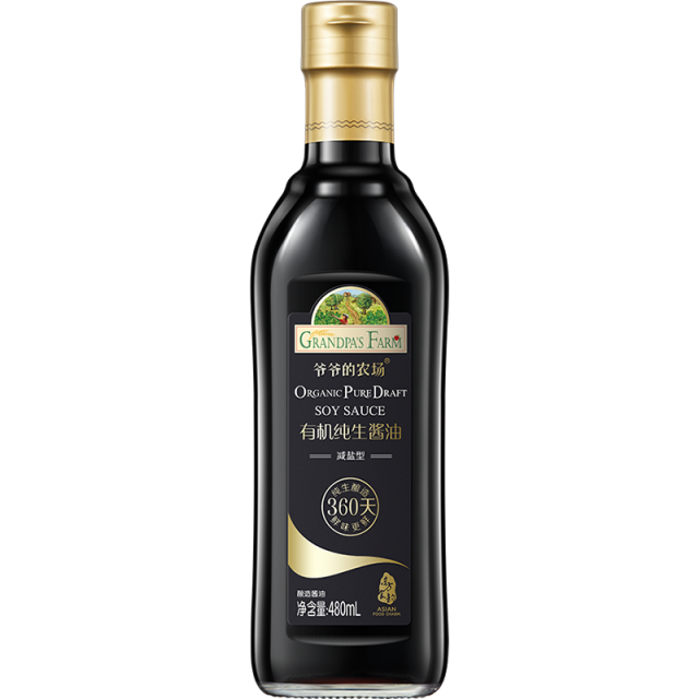 12701152.爷爷的农场 有机纯生酱油(减盐型)480ml