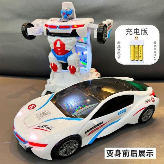 12608976.电动变形警车金刚机器人旋转万向儿童电动玩具车电动万向玩具