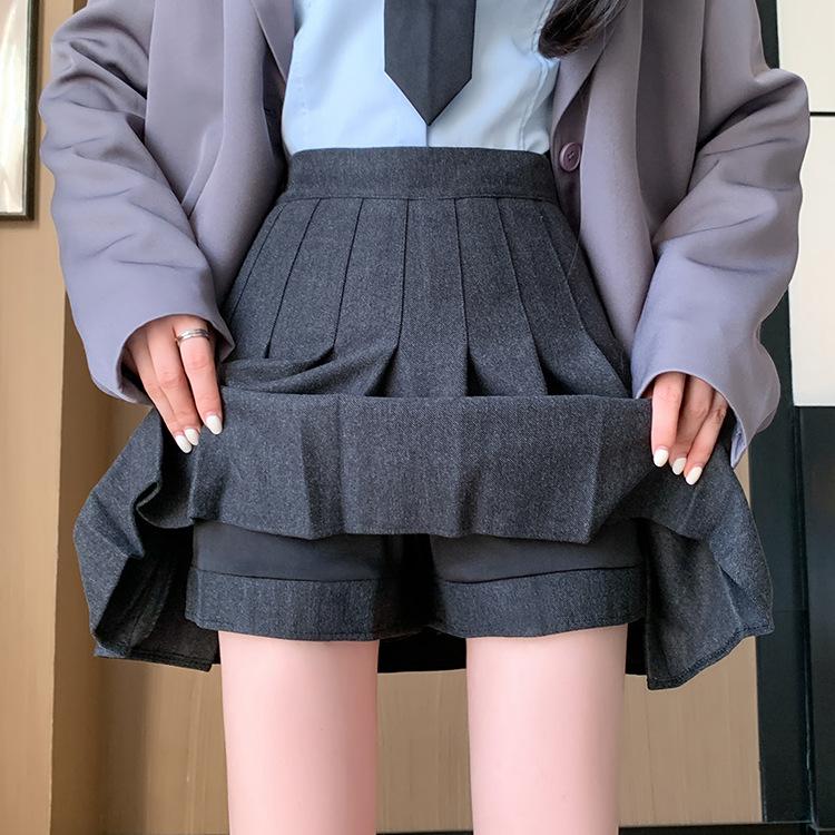 13322381.百褶裙半身女裙高腰显瘦黑色裙装日系款裙子