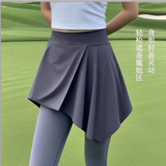 12891182.防走光半截裙绑带短半身裙遮臀运动瑜伽半截裙不规则