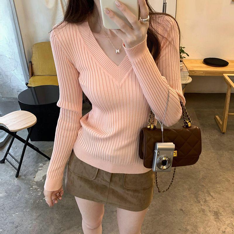 12890760.温柔风气质超好看抗条长袖内搭女秋冬修身毛衣