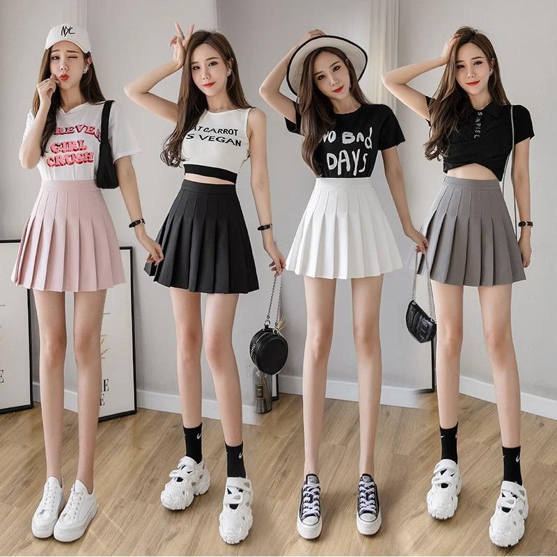 12889959.四季短裙女百褶裙JK制服裙子时尚半身裙(加长+裤+拉链+纽扣)