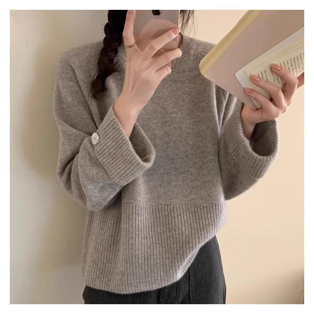 12892721.宽松软糯舒适百搭显瘦气套头毛衣女秋冬长袖外穿内搭毛衣