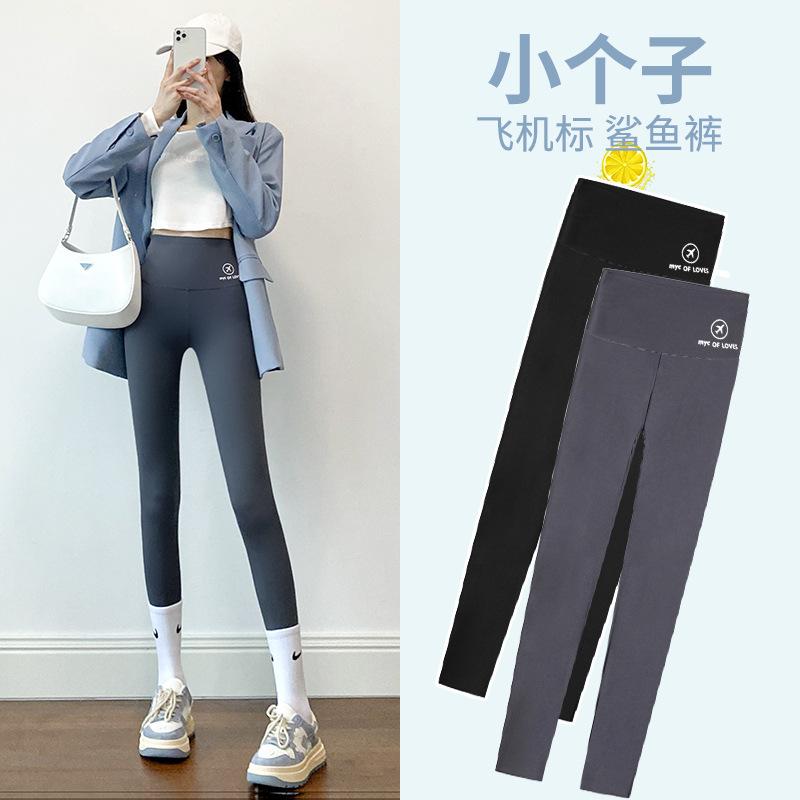 12891468.鲨鱼裤打底裤女外穿薄款夏高腰芭比裤瑜伽健身无痕九分裤春秋