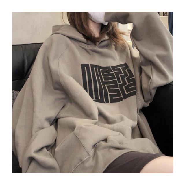12889974.复古加绒卫衣女秋冬季韩版印花连帽宽松外套上衣女潮