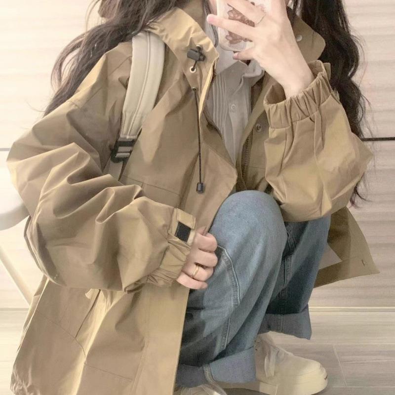 12892092.外套学院风慵懒百搭美式外套休闲连帽时尚女