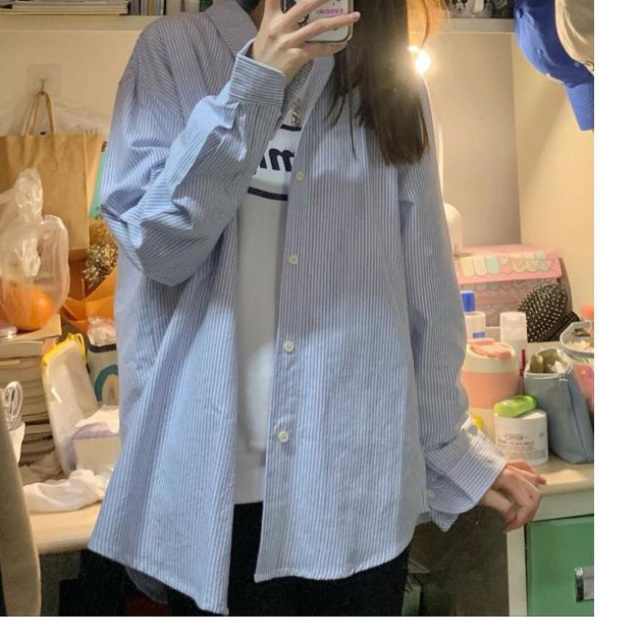 12893150.衬衫上衣女秋韩系宽松时尚舒适休闲百搭女式衬衫
