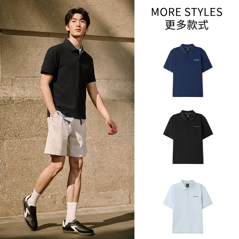 13590630.【时尚·珠地布面料】斯凯奇夏季商务polo衫男短袖精致polo衫男