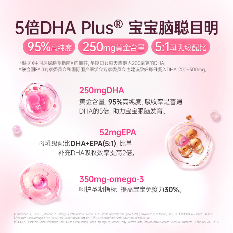 12564899.金凯撒孕产活性叶酸DHA软胶囊全孕期可用母婴同补30粒/盒