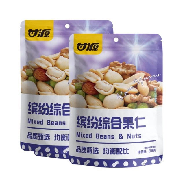 12680015.【更大颗 更丰富 更均衡】甘源缤纷综合果仁每日豆果208g*2袋