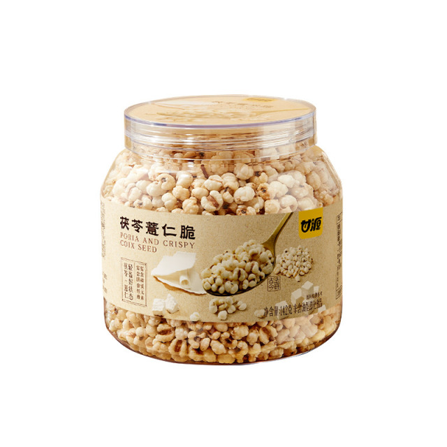12696860.【非油炸 高蛋白膳食纤维】甘源茯苓慧仁脆竹盐炒慧米仁爆米花健康养生营养零食