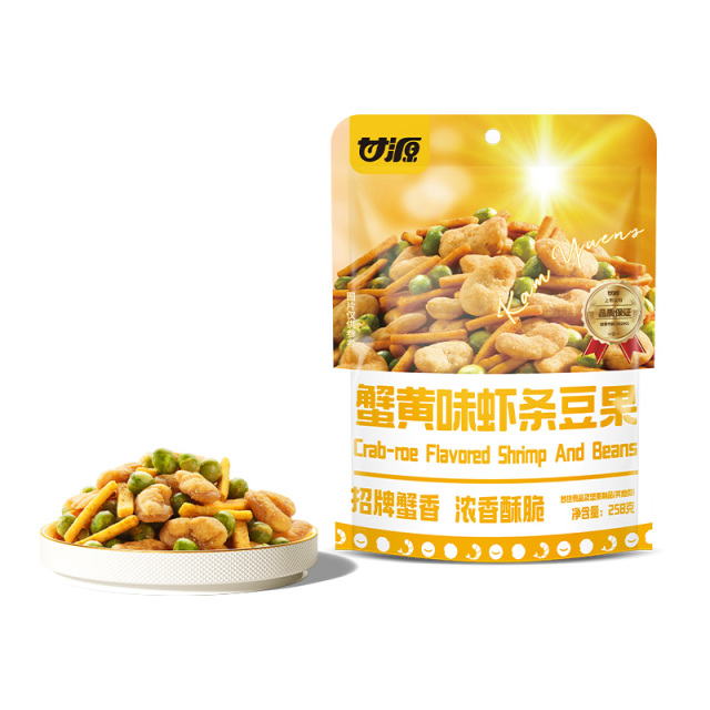 13373086.甘源蟹黄味虾条豆果258g