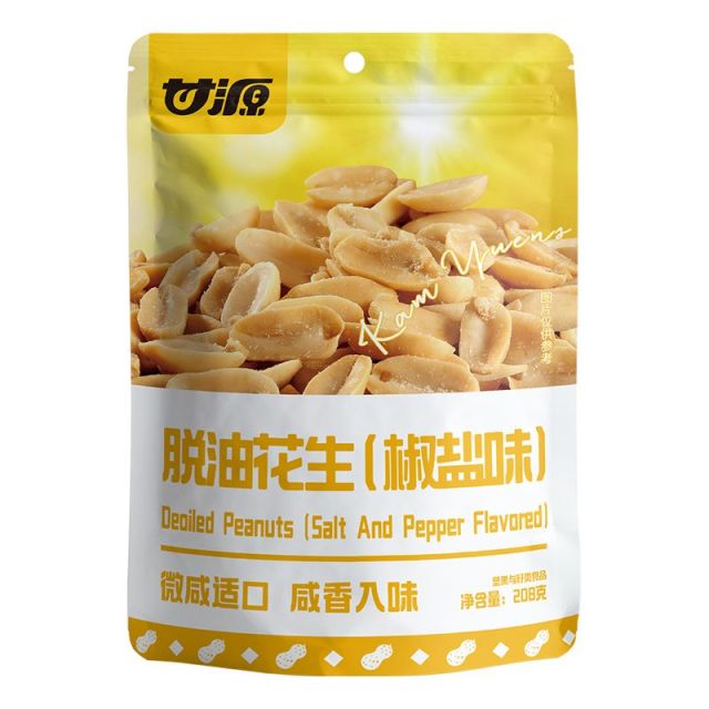 13371002.甘源脱油椒盐/麻辣花生208g 独立小包