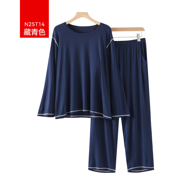 11705894.少宜睡衣套装家居服冰丝男士莫代尔可外穿薄款长袖宽松春秋长裤新款夏季可外出大码居家亲肤休闲加大加肥基础
