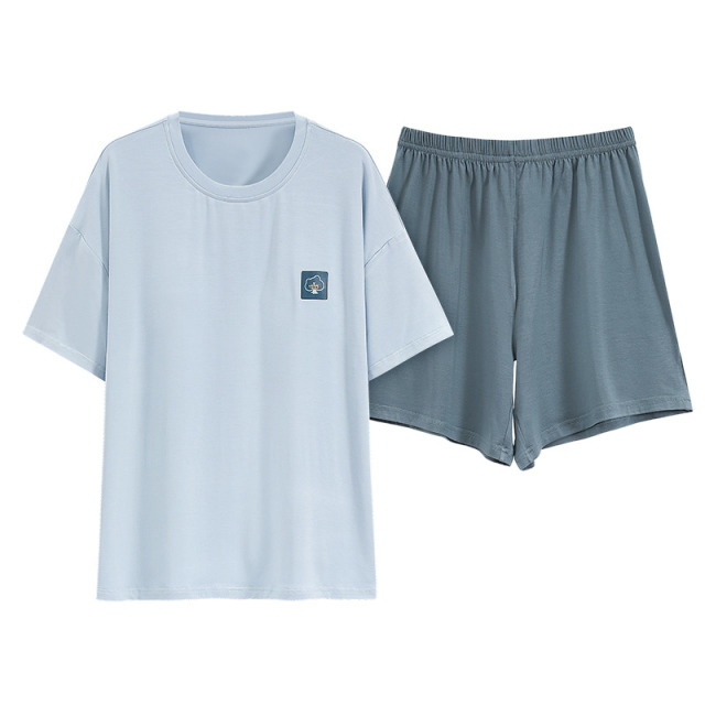 11906893.少宜睡衣套装家居服夏季莫代尔薄款短袖休闲情侣新款可外穿可外出大码居家春秋亲肤加大加肥基础宽松柔软潮流