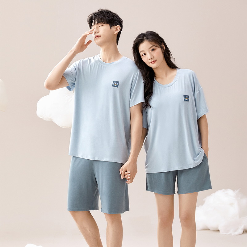 11906893.少宜睡衣套装家居服夏季莫代尔薄款短袖休闲情侣新款可外穿可外出大码居家春秋亲肤加大加肥基础宽松柔软潮流