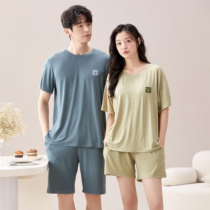 11756407.少宜睡衣套装家居服夏季莫代尔可外穿薄款短袖情侣新款可外出大码居家春秋亲肤休闲加大加肥基础宽松柔软潮流