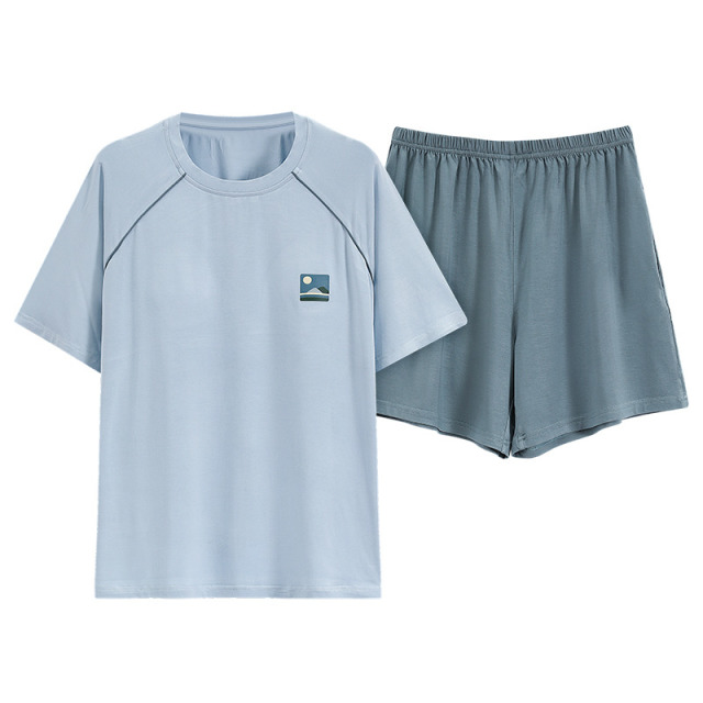 11906872.少宜睡衣套装家居服夏季莫代尔薄款短袖情侣新款可外穿可外出大码居家春秋亲肤休闲加大加肥基础宽松柔软潮流长袖短裤