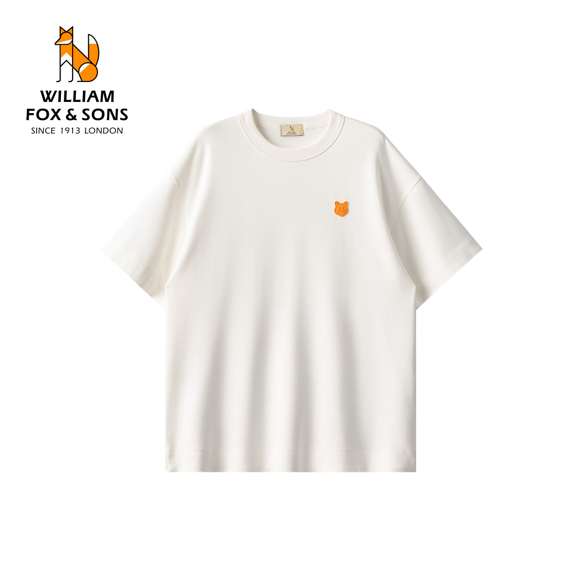 13376454.WILLIAM FOX&SONS 英国小狐狸 夏季260g重磅凉感莫代尔短袖T恤破缝边缘设计
