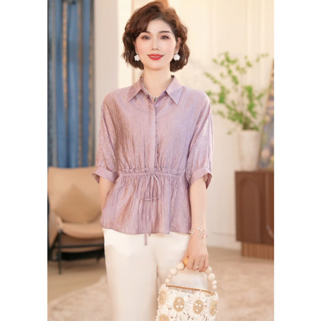 12331998.中年妈妈夏季新款洋气上衣服中老年女装