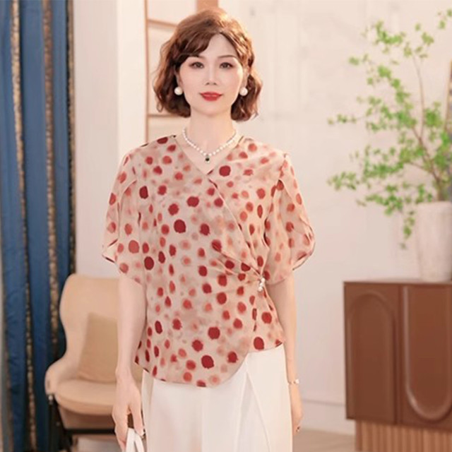 12326419.中年妈妈夏装t恤上衣服新款洋气中老年女装小衫