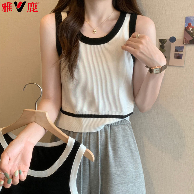 11785877.雅鹿女士打底背心韩系基础百搭显瘦薄款内搭可外穿无袖ins上衣吊带女款