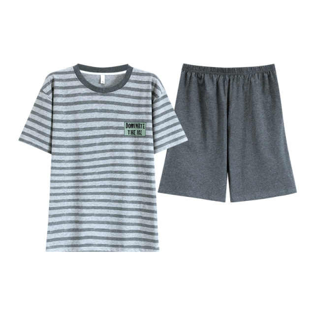 11853130.雅鹿男士家居服套装纯棉春夏短袖短裤可外穿大码休闲睡衣凉爽透气薄款柔软亲肤舒适2026新款