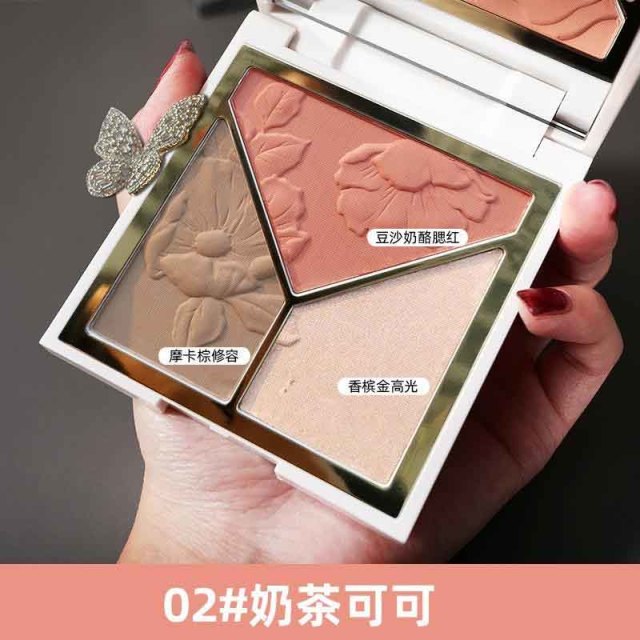 12381873.高光提亮修容盘闪粉哑光阴影腮红高光遮瑕修容一体盘