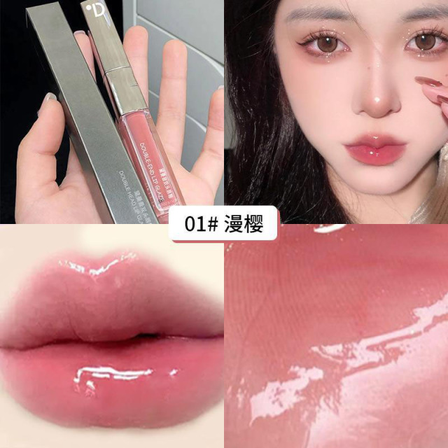 12387875.双头唇釉 不沾杯不掉色水光镜面口红唇蜜彩妆