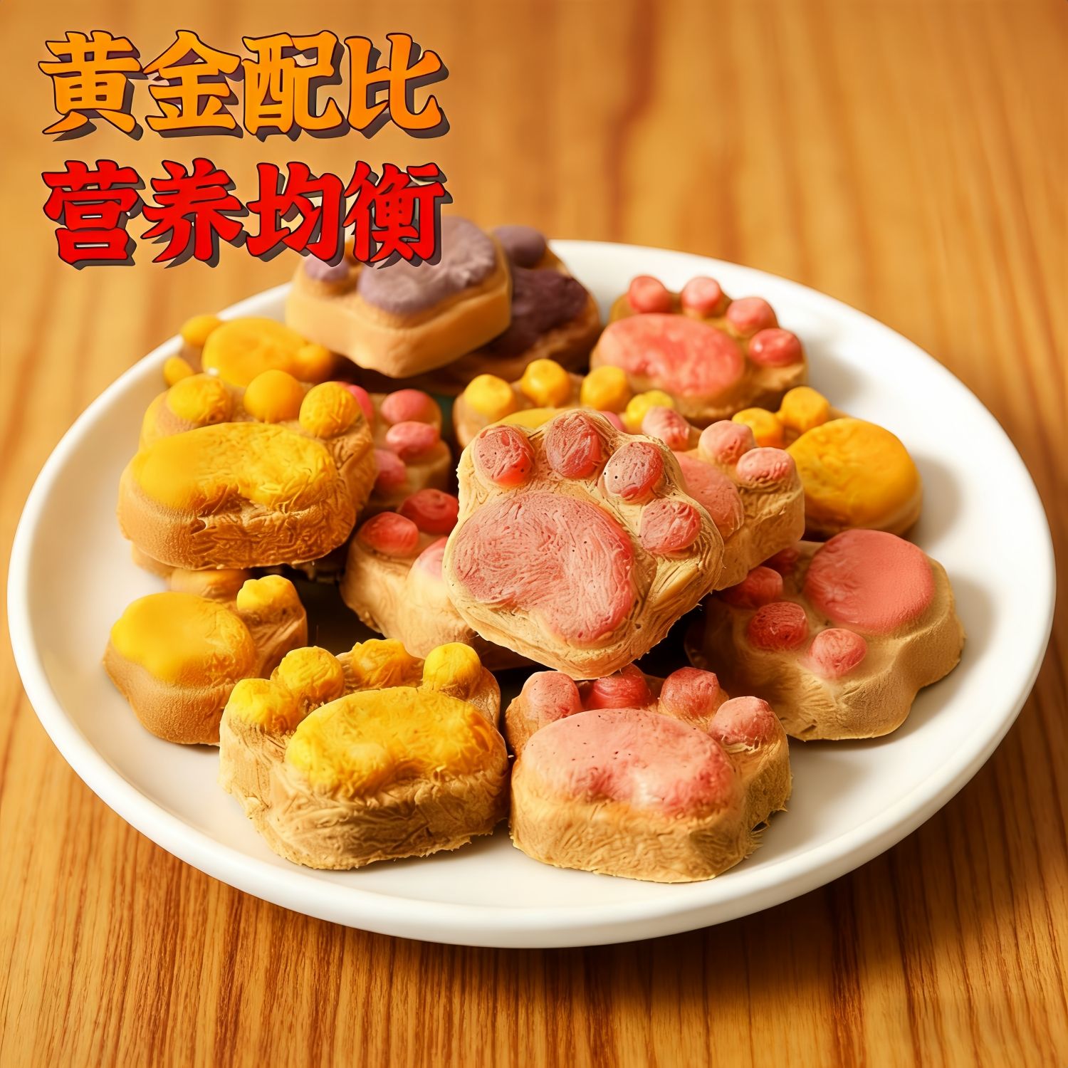 10960021.猫爪饼生骨肉冻干猫狗通用零食(50个)