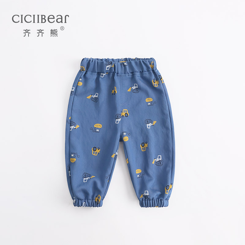 11874107.齐齐熊男童防蚊裤宝宝休闲裤夏季薄小童新款儿童长裤外穿婴儿裤子