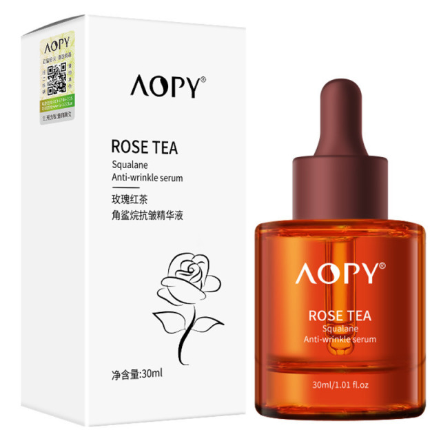 12858578.玫瑰红茶角鲨烷抗皱面部精华液30ml/盒抗皱淡纹补水保湿