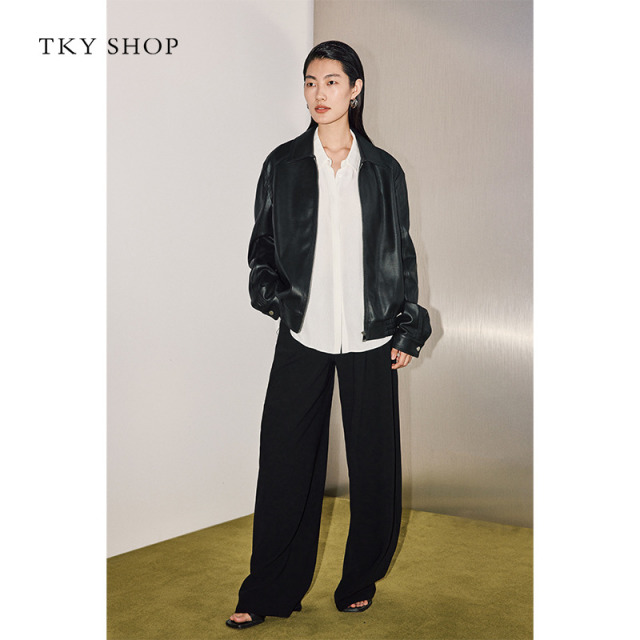 12435009.简约阔腿休闲裤2025春秋新款直筒裤显瘦显腿长气质通勤