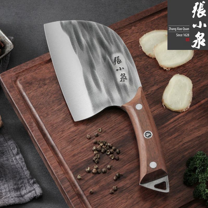12325354.张小泉复古锤纹切片刀家用菜刀圆头切菜杀鱼刀锻打刀