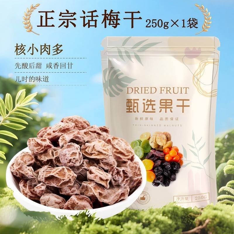 12713705.话梅正宗特产九制酸甜话梅袋装微咸话梅干梅子果干蜜饯零食