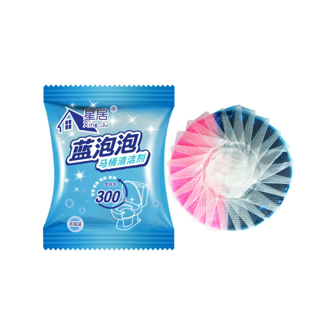 13362296.蓝泡泡粉蓝双色洁厕宝玫瑰花香马桶自动清洁剂浓缩装