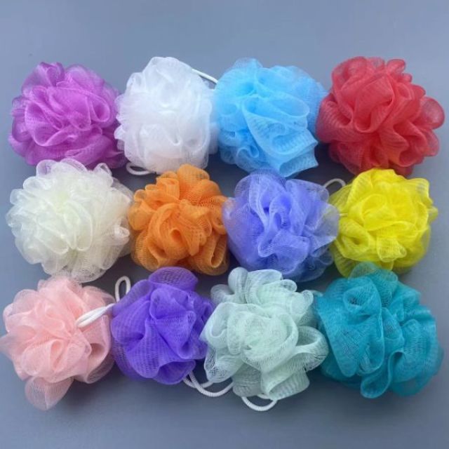 13364391.沐浴球柔软浴球高档加大耐用不散花搓澡洗浴纯色浴花起泡网