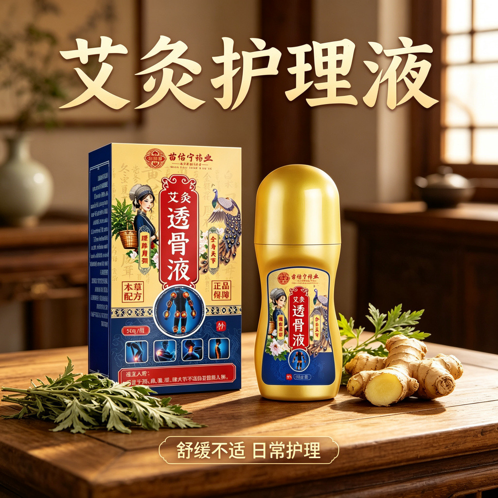 13732860.滚珠颈椎腰椎疼痛活络油关节骨痛艾灸液按摩艾灸液50g/瓶