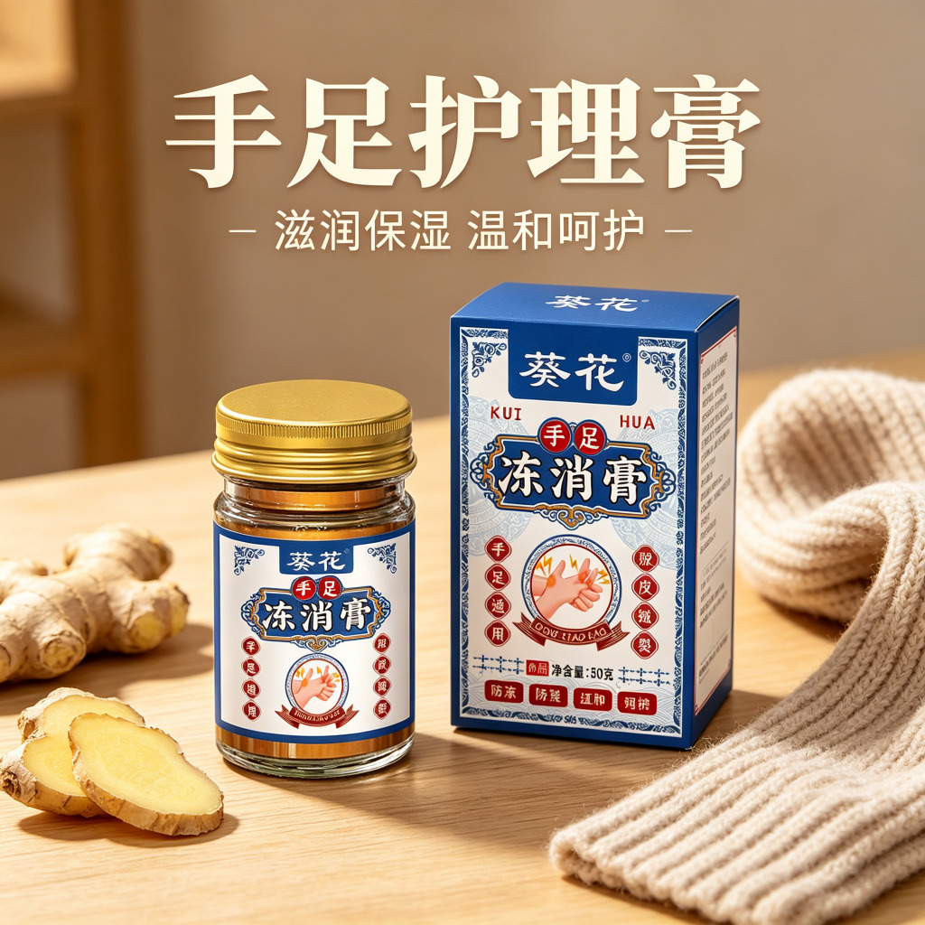 13733504.冻疮膏手足干裂马油皲裂膏足裂防裂干裂膏手足冻消膏50g/瓶